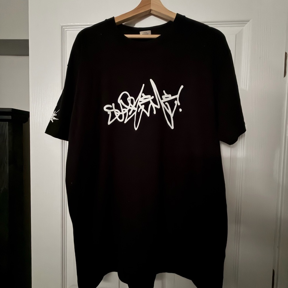 Supreme Black Tee with White Script Design